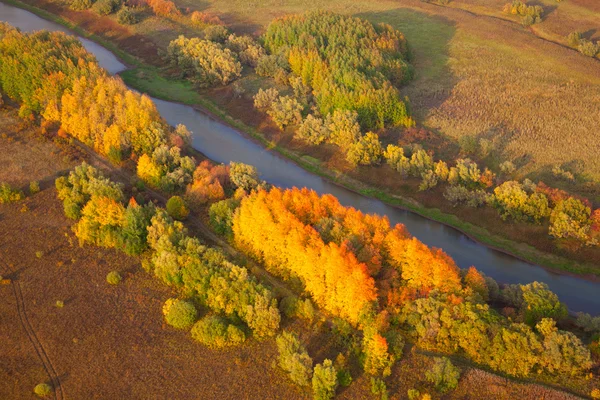 River a autumn top view — Stock Photo, Image