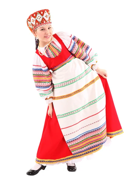 Girl in Russian national suit — Stock Photo, Image