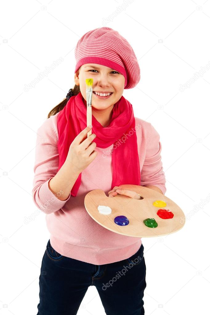 Girl is young artist