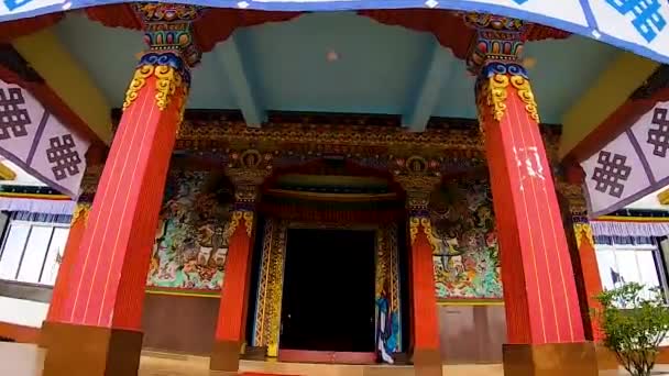 Vue Escalier Ancien Monastère Bouddhiste Bas Angle Jour — Video