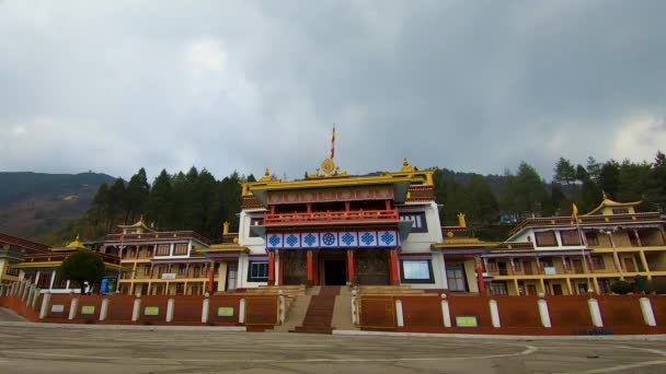 Starożytny Klasztor Buddyjski Zachmurzeniem Upływu Czasu Ciągu Dnia — Wideo stockowe