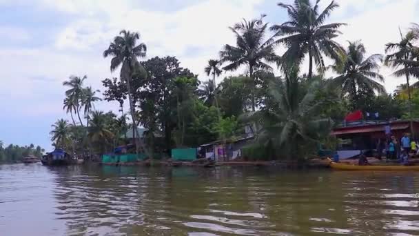 Video Från Alappuzha Eller Alleppey Backwater Kerala India Small Koloni — Stockvideo