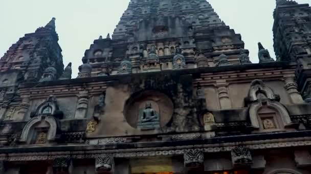 Şubat 2020 Mahabodhi Tapınağı Bodh Gaya Bihar Hindistan Çekilen Sabah — Stok video