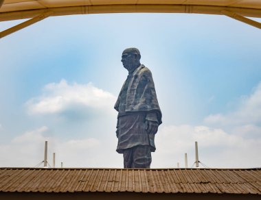 statue of unity the world tallest statue with bright dramatic sky at day from different angle image is taken at vadodra gujrat india on July 10 2022.