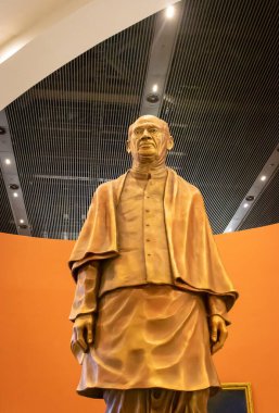 prototypes of statue of unity with bright dramatic sky at day from different angle image is taken at vadodra gujrat india on July 10 2022.