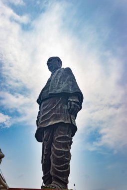 statue of unity the world tallest statue with bright dramatic sky at day from different angle image is taken at vadodra gujrat india on July 10 2022.