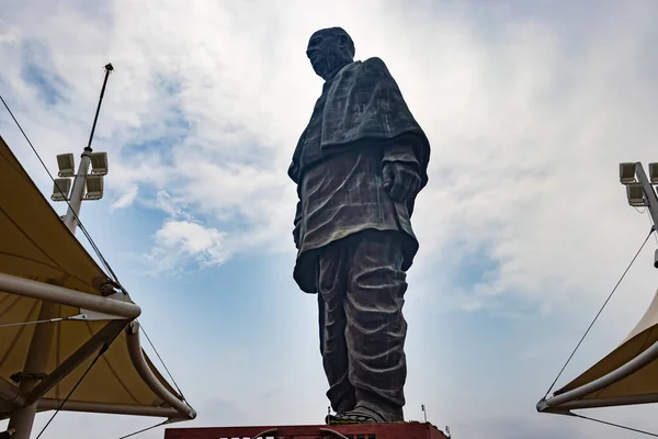 statue of unity the world tallest statue with bright dramatic sky at day from different angle image is taken at vadodra gujrat india on July 10 2022.