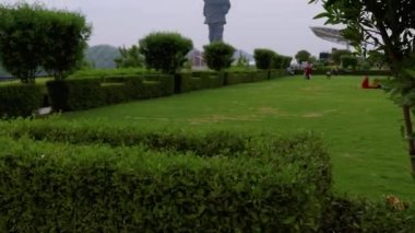 Birliğin heykeli dünyanın en uzun heykeli farklı açılardan gökyüzü ile 10 Temmuz 2022 'de Hindistan Birlik Heykeli' nde çekildi..