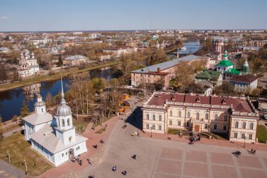 Üstten Görünüm kilisenin alexander nevsky ve dantel Müzesi. Vologda
