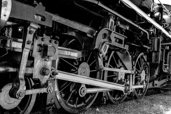 Grunge antique steam train wheel — Stock Photo, Image