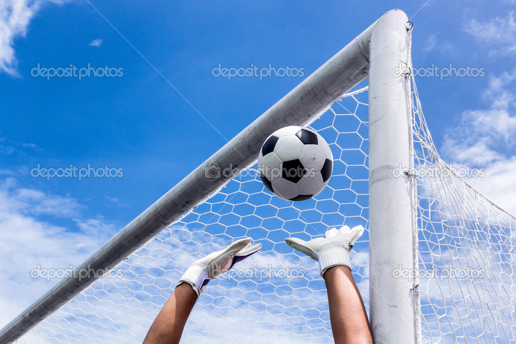 Soccer Ball In Goal Stock Photo By C Santiphotodp