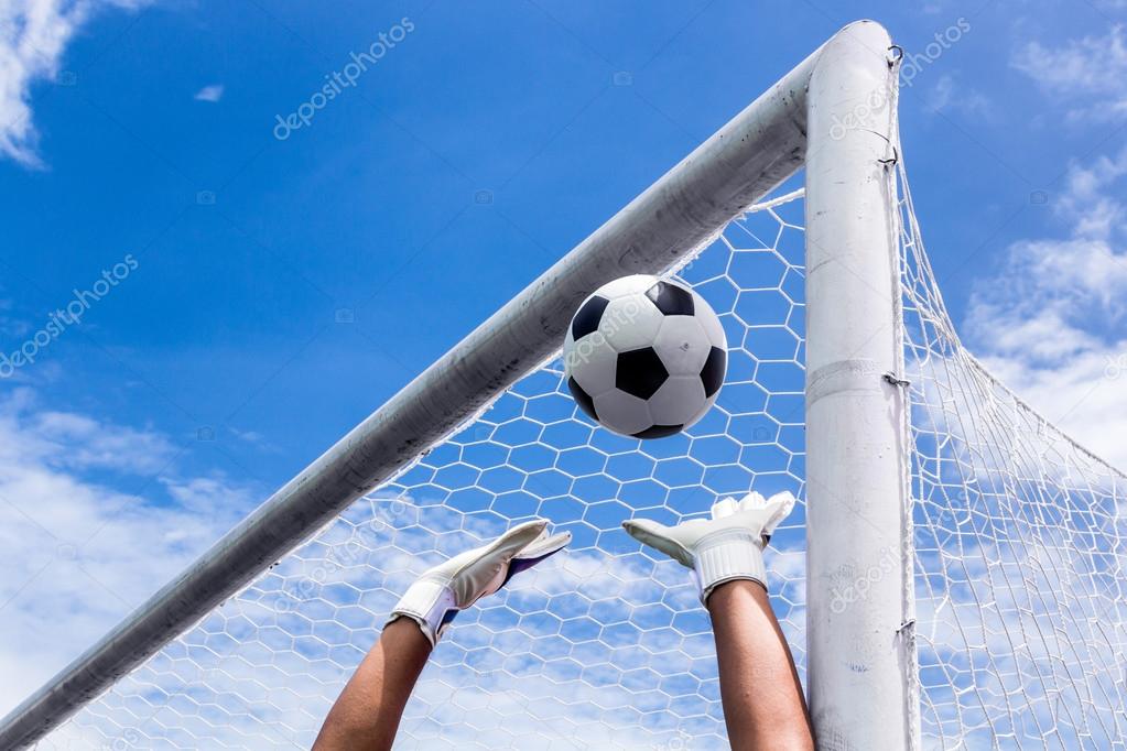 Soccer Ball In Goal Stock Photo By C Santiphotodp