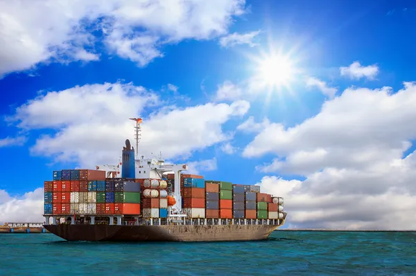 Container vrachtschip — Stockfoto