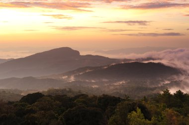 doi Inthanon dağda sunrice.