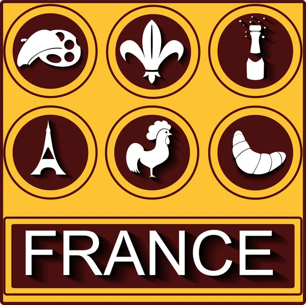 Ikoner symboler av Frankrike Stockvektor