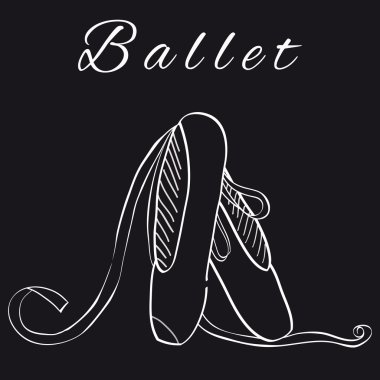 el çizmek için bale izole pointes