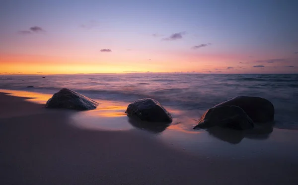 Baltık Denizi Nin Üzerinde Gün Batımı Uzun Süre Fotoğraflandı — Stok fotoğraf