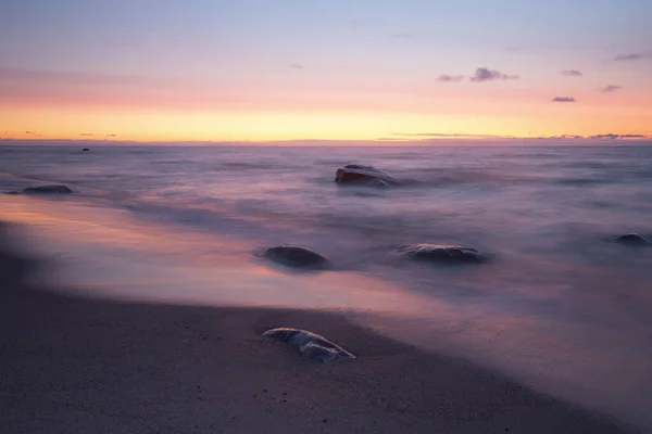Baltık Denizi Nin Üzerinde Güzel Bir Gün Batımı Uzun Süre — Stok fotoğraf