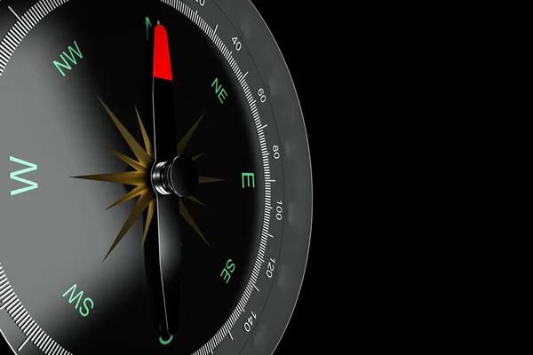 Compass on black background — Stock Photo, Image