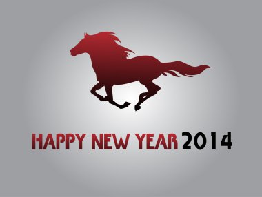 2014 yılınız kutlu olsun! At yılı. Vektör İllüstrasyonu
