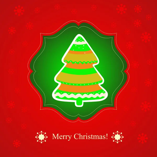 Christmas Greeting Card. Merry Christmas lettering, vector illustration — Stock Vector