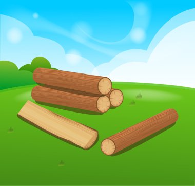 ahşap günlükleri izole vektör nesneleri