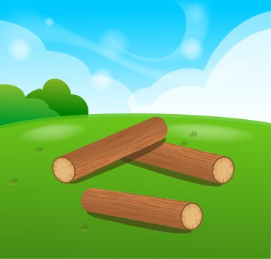 ahşap günlükleri izole vektör nesneleri