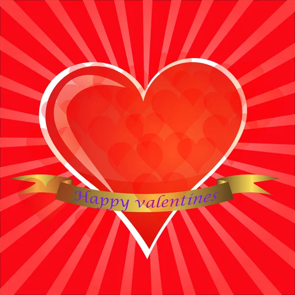 Love You San Valentino Biglietto d'auguri, illustrazione vettoriale — Vettoriale Stock