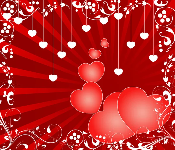 Älskar dig Alla hjärtans dag gratulationskort, vektor illustration — Stock vektor