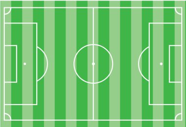 Futbol sahası veya futbol sahasının üst görünümü - Vektör illüstrasyonu
