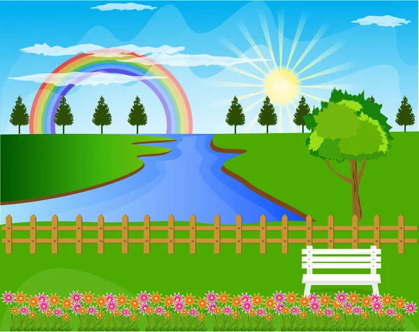 Prachtige landschap achtergrond vector — Stockvector