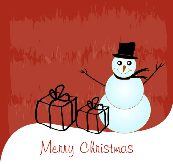 与树和装饰品，圣诞卡片的复古圣诞卡片。 — 图库矢量图片