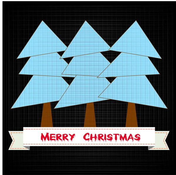 木および装飾品、クリスマス カードとビンテージのクリスマス カード — ストックベクタ