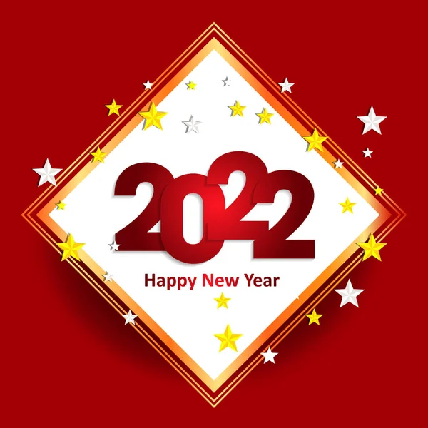 Happy New Year 2022 Lettering Holiday Vector Illustration — Stock Vector