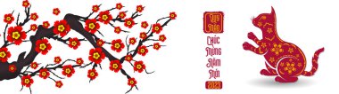 Happy lunar new year 2023, Vietnamese new year, Year of the Cat.