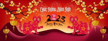 Happy lunar new year 2023, Vietnamese new year, Year of the Cat.