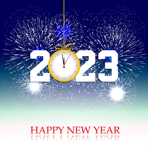 Happy New Year 2023 Greeting Card Holiday Vector Illustration — 스톡 벡터