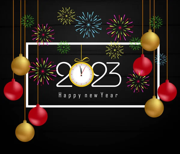 Happy New Year 2023 Greeting Card Holiday Vector Illustration — Stock Vector