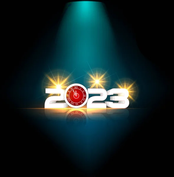 Feliz Año Nuevo 2023 Tarjeta Felicitación Holiday Vector Illustration — Archivo Imágenes Vectoriales