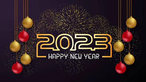 新年快乐2023贺卡假期矢量图解 — 图库矢量图片