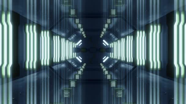 Spaceship Corridor jest film graficzny ruchu akcji — Wideo stockowe