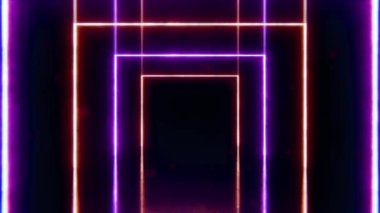 Soyut Neon Işık Tüneli 3d oluşturma