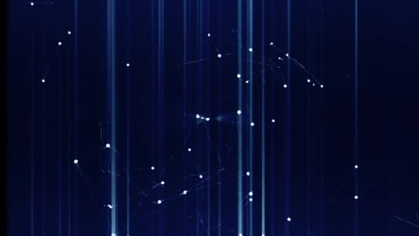Digitale blauwe achtergrond met stippen en lijnen. Netwerkverbindingsstructuur. — Stockvideo