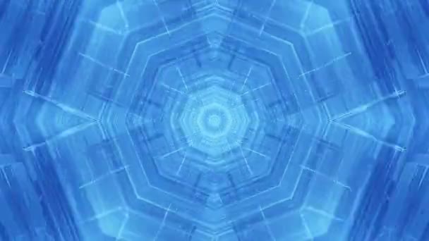 3d futurystyczna pętla bez szwu Psychodeliczne Trippy Futurystyczny szklany tunel — Wideo stockowe