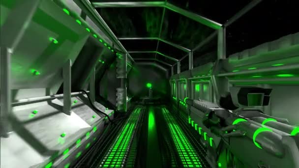 Sci-Fi First Person Shooter 3D videojáték szimuláció — Stock videók