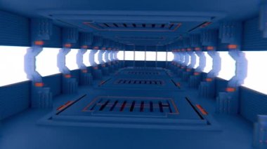 Uzay gemisi Koridoru geçiş stok hareketi grafik videosu