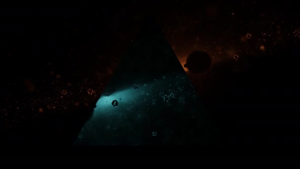 Абстрактний темний космічний фон з різними геометричними формами — стокове відео