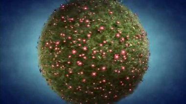 Bitkiler ve çiçeklerle kaplı dönen toprak küre