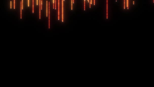 Абстрактний технологічний фон з оранжевими лініями частинок, що падають — стокове відео