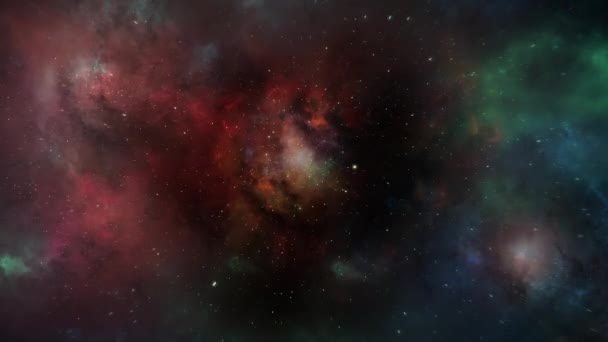 在星空和星云间穿梭的无孔不入的动画 — 图库视频影像